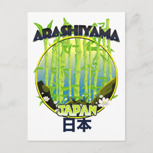 Arashiyama Japan Reise Logo Postkarte