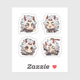 Arataki Itto Genshin Impact 4er Stickerbogen Aufkleber