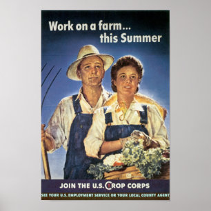 Arbeit an einem Bauernhof...Diesen Sommer Poster