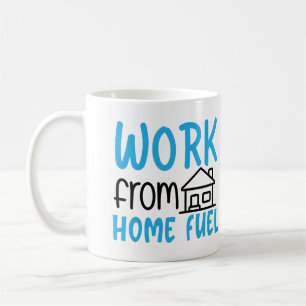 Arbeit aus Zuhause-Kraftstoff Kaffeetasse