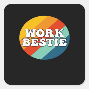 Arbeit Bestie emotionale Hilfe Coworker Retro Vint Quadratischer Aufkleber
