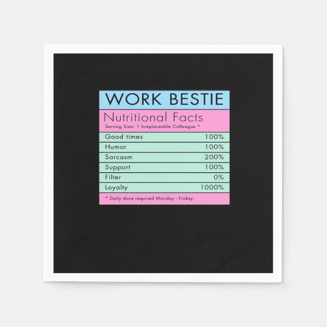 Arbeit Bestie ernährungswissenschaftliche Fakten Serviette (Vorderseite)