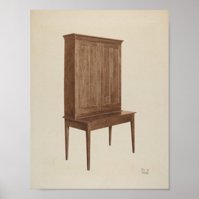 ARBEIT DER KUNST Peter C. Ustinoff Desk c. 1940 Poster (Vorne)