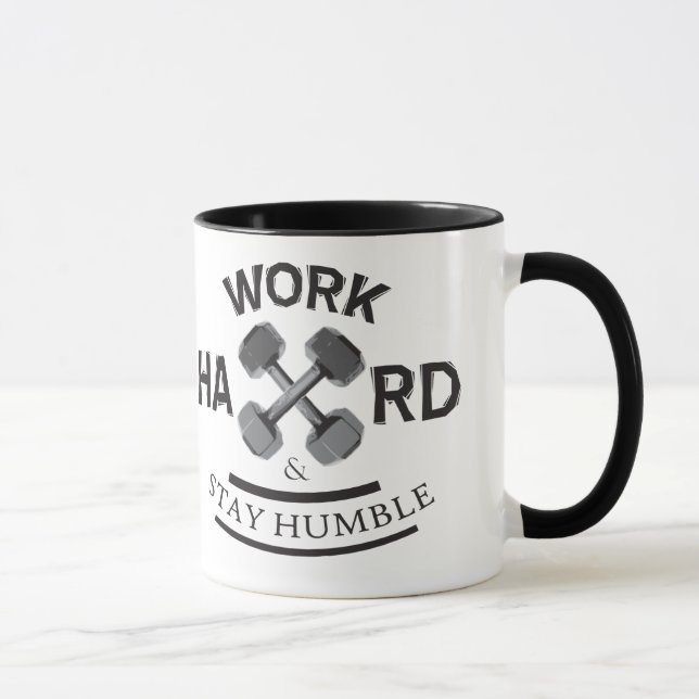Arbeit hart Bleibe Humble - Dumbell Tasse (Rechts)