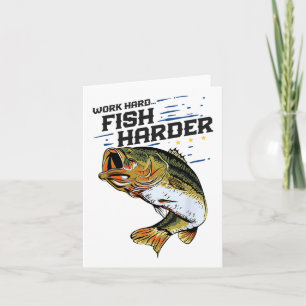 Arbeit hart Fisch Harder Funny B Fischfang Angelan Karte