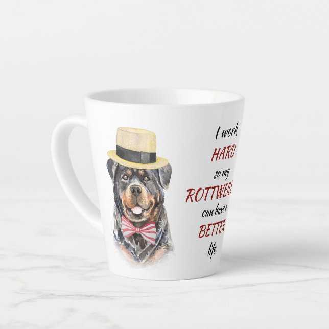 Arbeit hart für meinen Rottweiler Milchtasse (Linke Ecke)