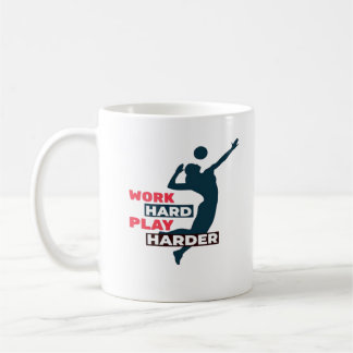 Arbeit harte Wiedergabe so Hard Volleyball Spieler Kaffeetasse