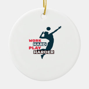 Arbeit harte Wiedergabe so Hard Volleyball Spieler Keramik Ornament