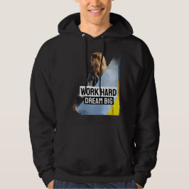 Arbeit harter Traum groß Hoodie