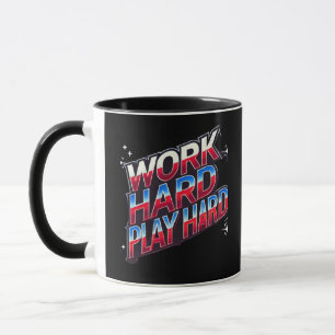 Arbeit hartes Spiel so hart - Motivierend Typograf Tasse