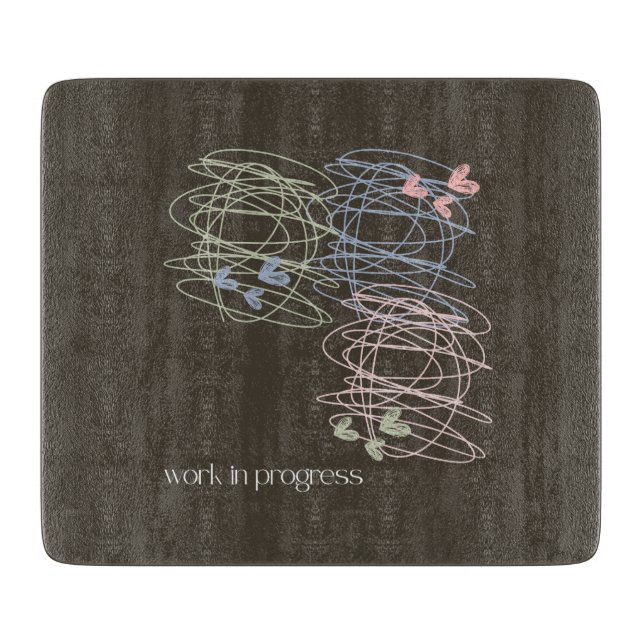 Arbeit in Progress - Skript und Herz Schneidebrett (Vorderseite)