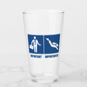 Arbeit ist wichtig, das Tauchen ist wichtig Glas