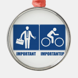 Arbeit ist wichtig, Fahrradfahren ist wichtig Silbernes Ornament