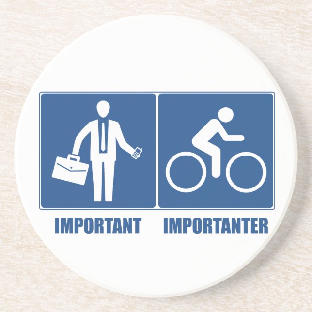Arbeit ist wichtig, Fahrradfahren ist wichtig Untersetzer (Vorne)