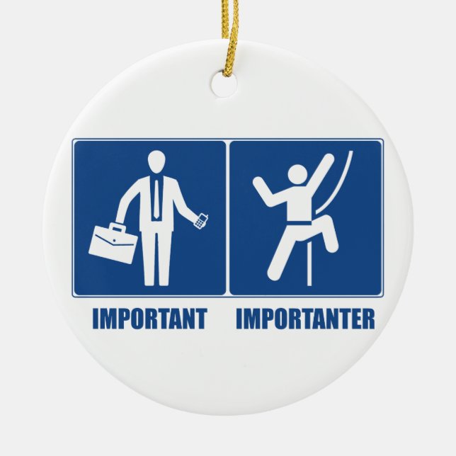 Arbeit ist wichtig, Klettern ist wichtig Keramik Ornament (Vorne)