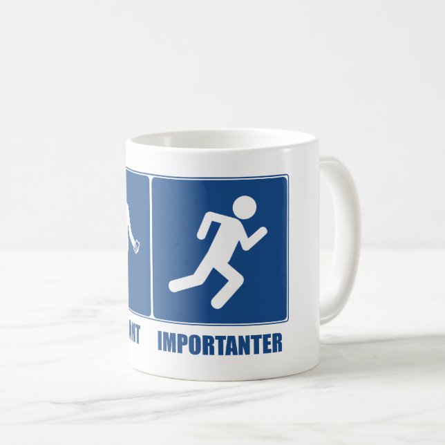 Arbeit ist wichtig, Laufen ist wichtig Kaffeetasse (VorderseiteRechts)