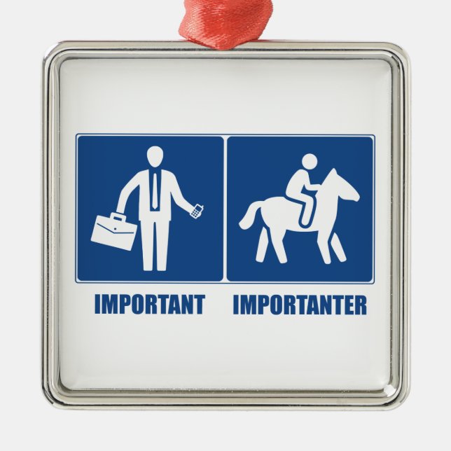 Arbeit ist wichtig, Pferde sind wichtig Ornament Aus Metall (Vorne)