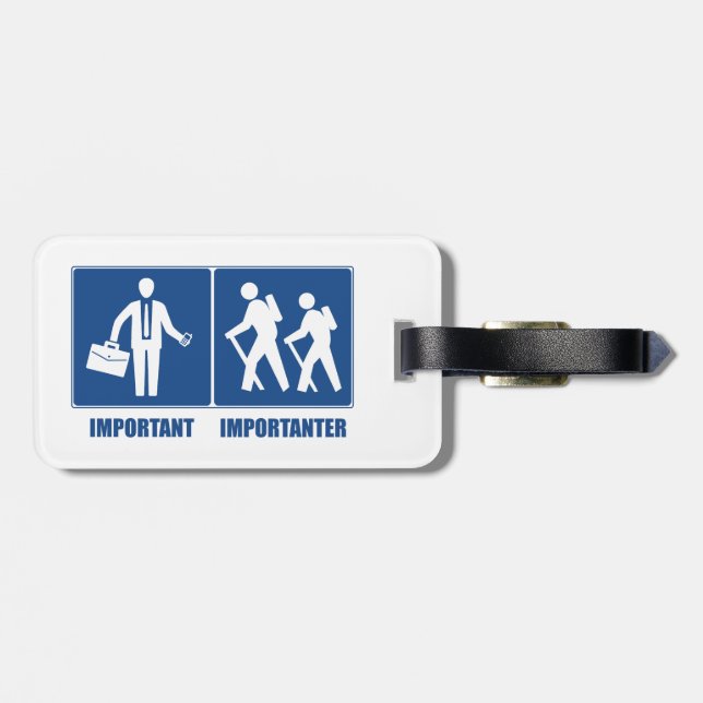 Arbeit ist wichtig Wandern ist wichtig Gepäckanhänger (Rückseite horizontal)