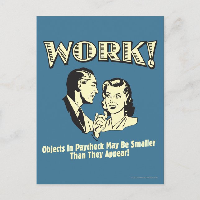 Arbeit: Kleiner als sie erscheinen Postkarte (Vorderseite)