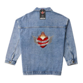 ARBEIT LIEBE BALANCE mit Flügeln Jeansjacke