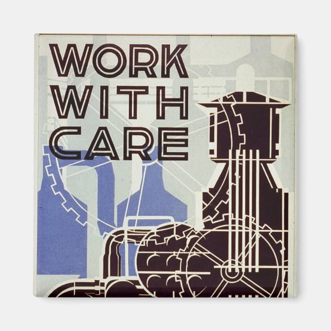 Arbeit mit Vorsicht - 1936 Magnet (Vorne)