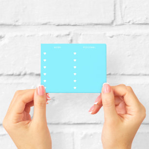 Arbeit   Persönliche Blaue mit Weißen Herzen Check Post-it Klebezettel