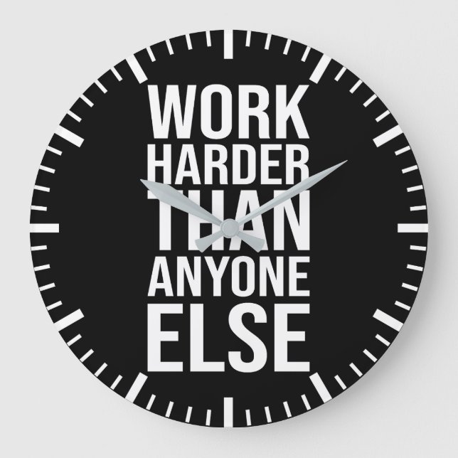 Arbeit schwerer als alle anderen - Erfolgsmotivati Große Wanduhr (Vorderseite)