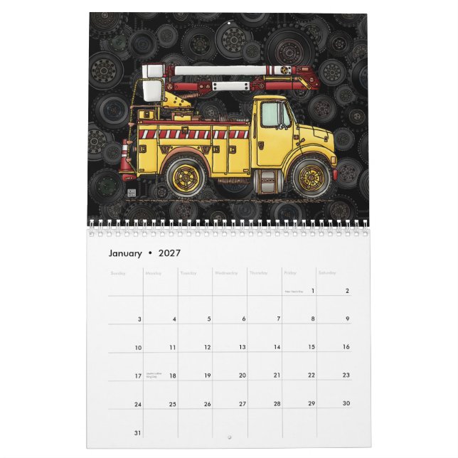 Arbeit tauscht Spaß-LKWs Kalender (Jan 2027)