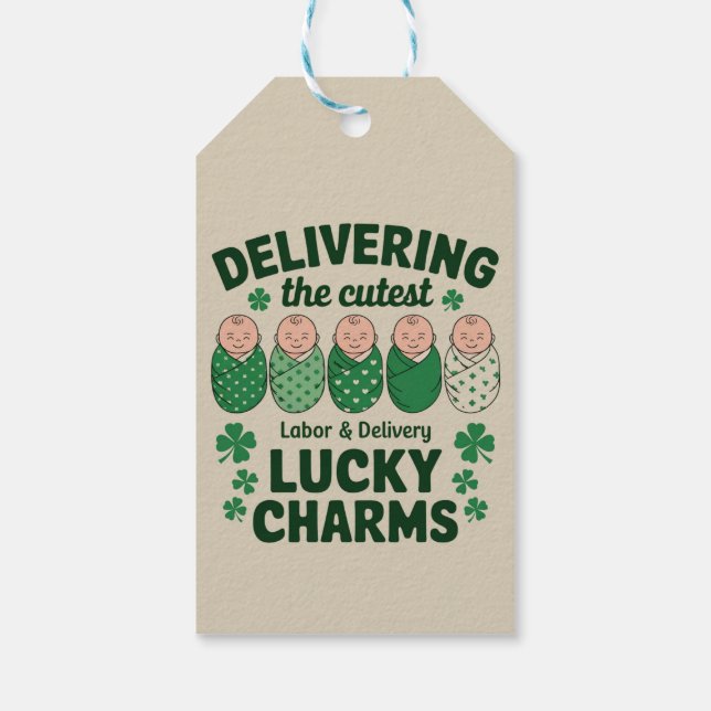 Arbeit und Lieferung Glücksbringer Charm Nurse Kle Geschenkanhänger (Rückseite)