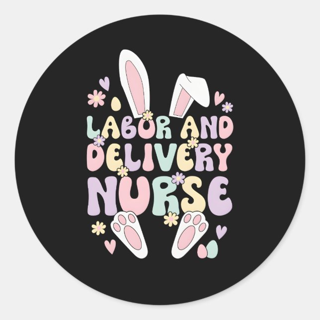 Arbeit und Lieferung Krankenpflege Ostern Sonne un Runder Aufkleber (Vorderseite)