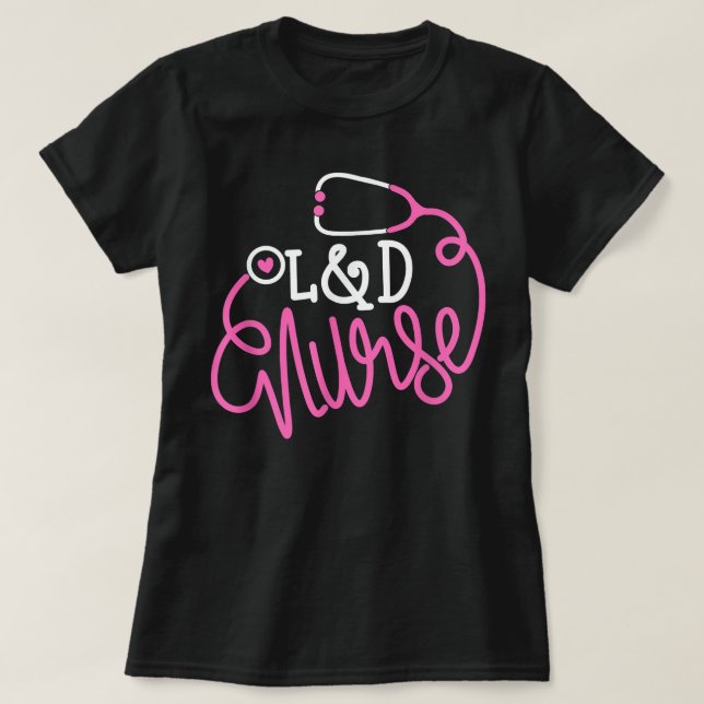 Arbeit und Lieferung Krankenschwester Schweiß T-Shirt (Design vorne)