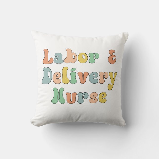 Arbeit und Lieferung Krankenwagen Groovy Retro Kissen (Vorderseite)