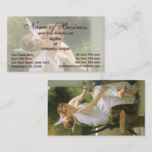 Arbeit unterbrochen von William Adolphe Bouguereau Visitenkarte