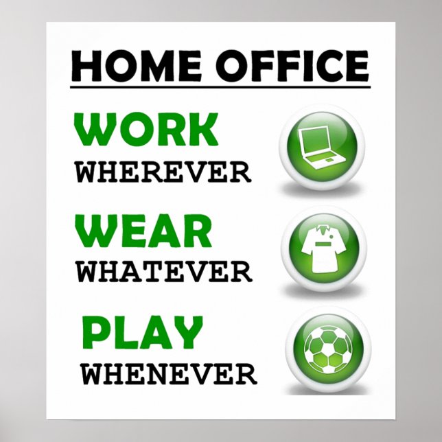 Arbeit von Zuhause Office Funny Poster (Vorne)