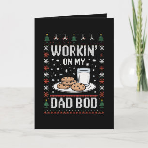 Arbeite an meinem Dad Bod Dad Weihnachten Hässlich Karte