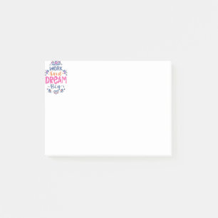 Arbeite hart post-it klebezettel