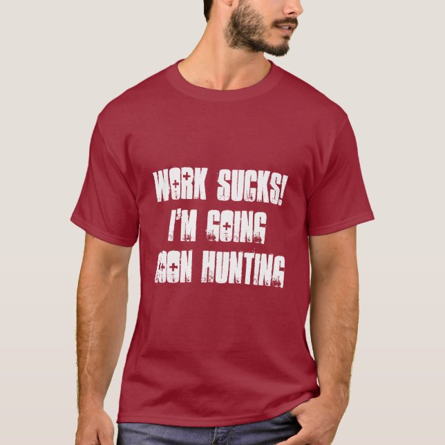 Arbeite Ist zum Kotzen! Ich gehe Coon Jagen Männer T-Shirt (Vorderseite)
