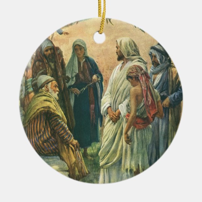 Arbeiten am Sabbat, Vintage Religion Keramikornament (Vorne)