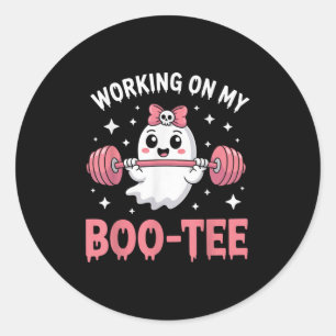 Arbeiten an meinem Boo Funny Gym Halloween Totenli Runder Aufkleber