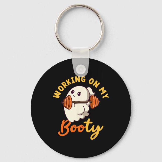 Arbeiten an meinem Hintern Boo-ty Funny Halloween  Schlüsselanhänger (Vorderseite)