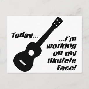 Arbeiten an meinem ukulele Gesicht! Postkarte