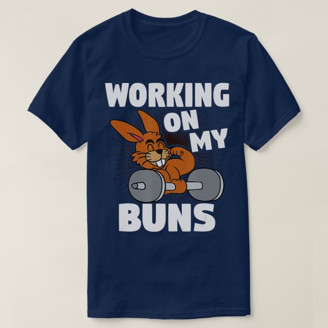 Arbeiten an meinen Ostersonnigen Fitnessstudios T-Shirt (Design vorne)