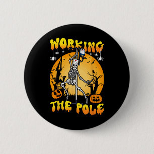 Arbeiten der Polschwester Halloween lustiges Skele Button