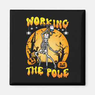 Arbeiten der Polschwester Halloween lustiges Skele Magnet