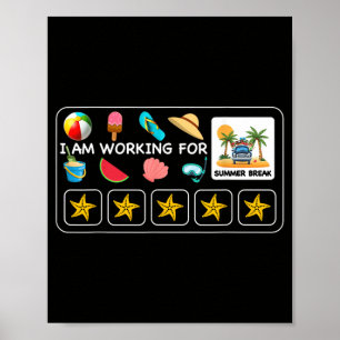 Arbeiten für den Sommerferien-Strandurlaub-Zählung Poster