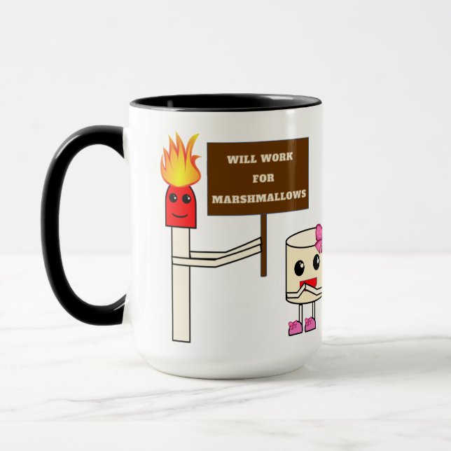 Arbeiten für die Marshmallows-Tasse Tasse (Links)
