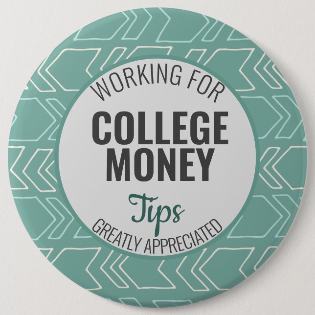 Arbeiten für Uni Geld, Tipps geschätzt Aquamarin Button (Vorderseite)