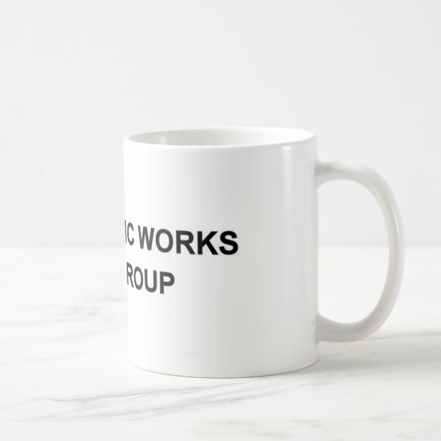 Arbeiten-Gruppen-Tasse mit großem Logo Kaffeetasse (Rechts)