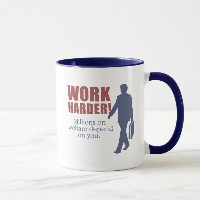 Arbeiten schwerer. Millionen auf Wohlfahrt hängen Tasse (Rechts)
