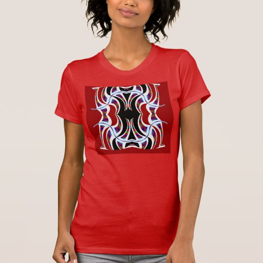 Arbeiten Sie das Frau-Rote/Schwarzes/Weiß/Blau T-Shirt